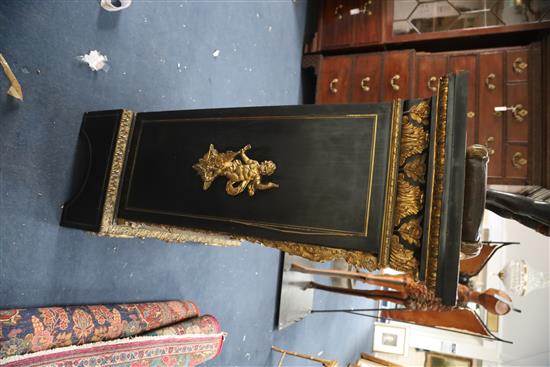 A Victorian ormolu mounted ebonised and pietra dura pier cabinet, W.3ft 2in. D.1ft 7in. H.3ft 11.5in.